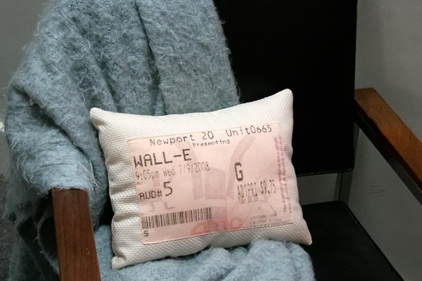 DIY movie stub pillow