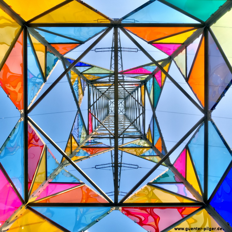 stained glass electrical tower