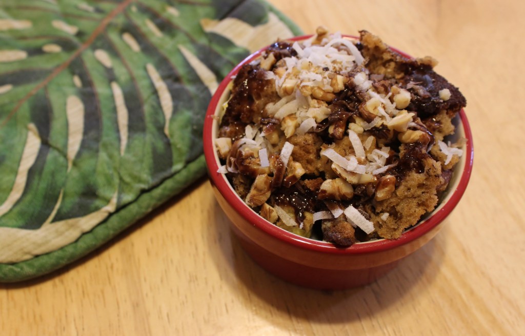 Microwave bread pudding