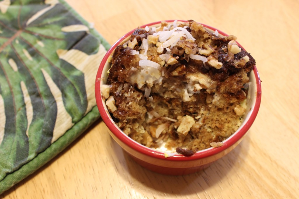 Microwave bread pudding