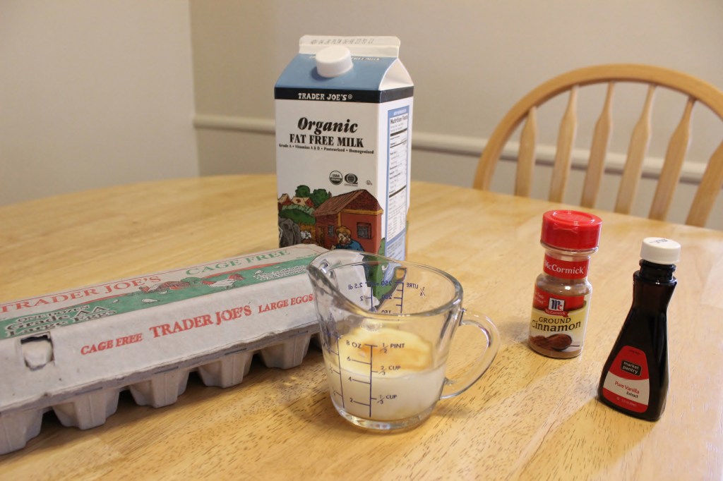 Microwave bread pudding