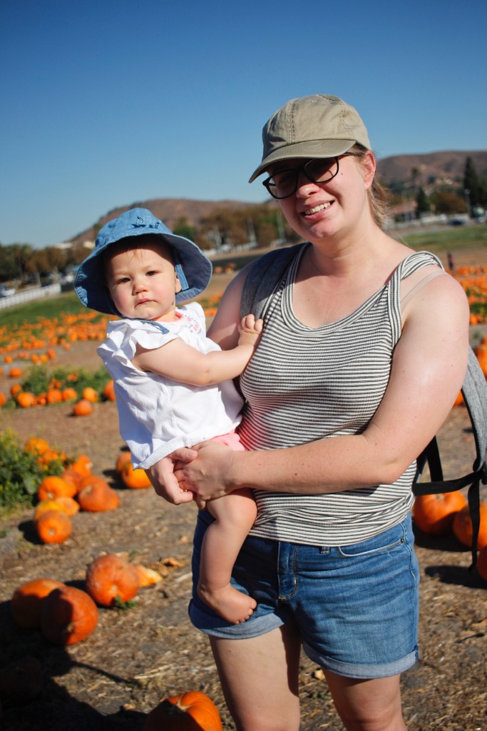 Maggie and Erin in pumpkin patch