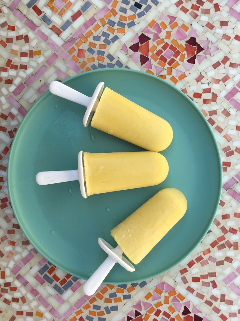 vegan coconut mango popsicles